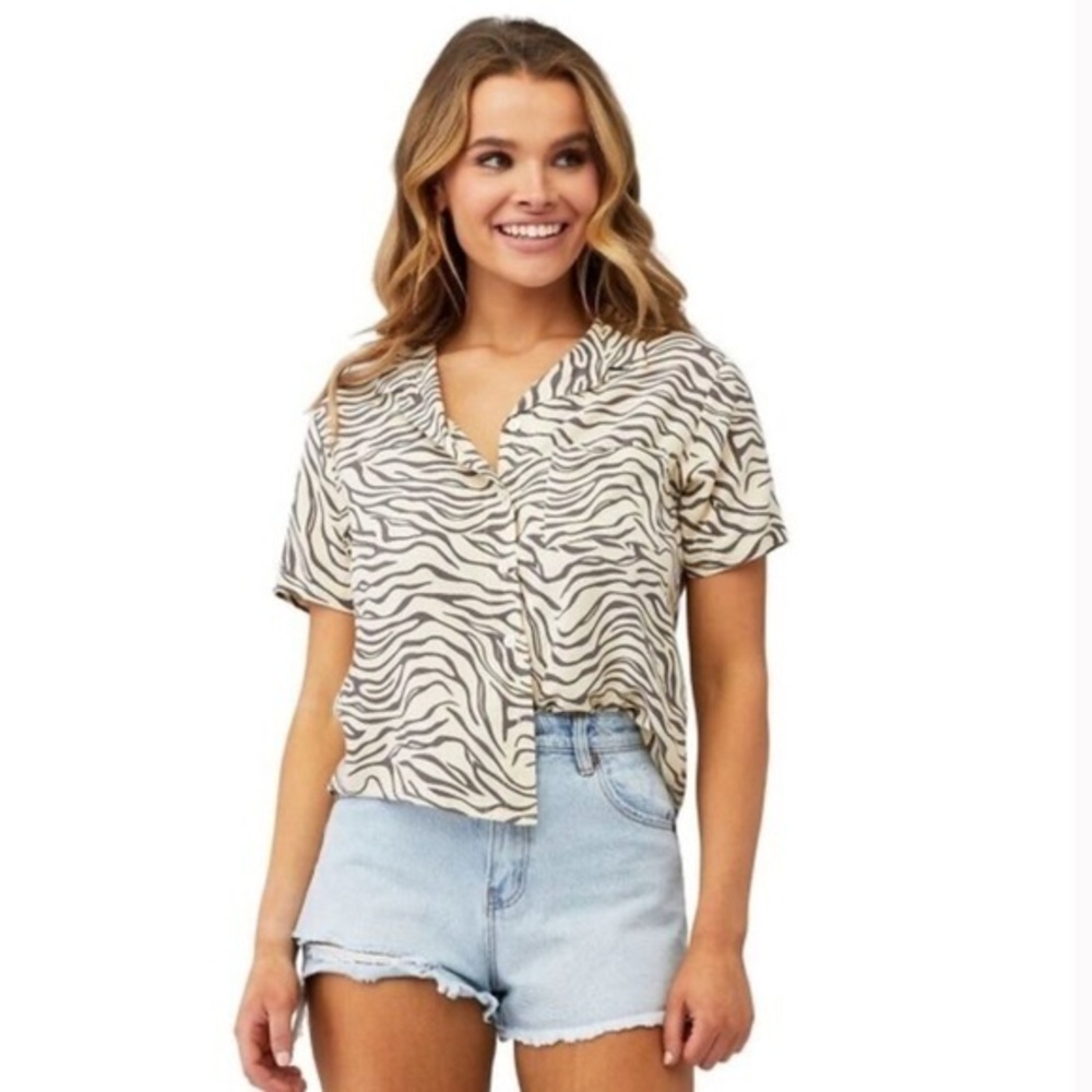 BEACHGOLD Zebra Print Shirt - XS